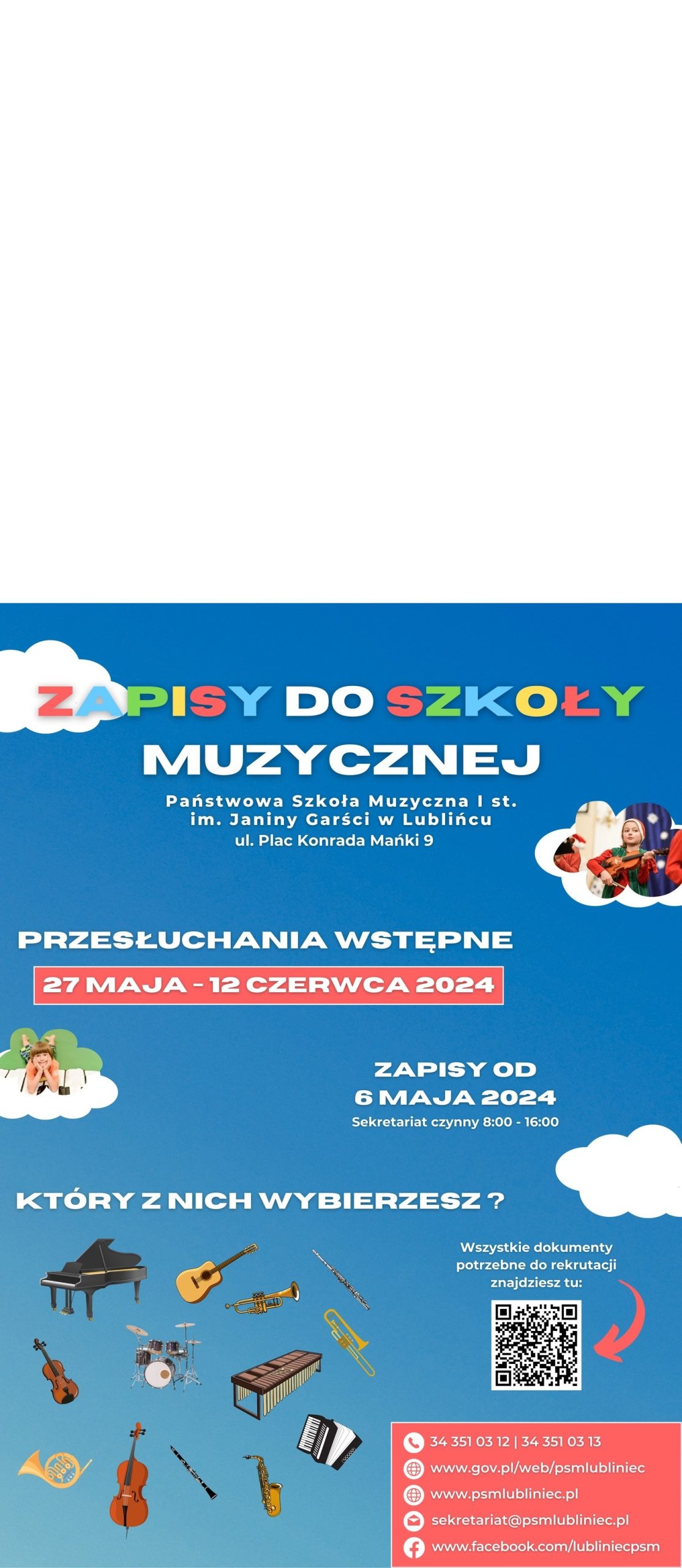 Read more about the article Zapisy do SZKOŁY MUZYCZNEJ
